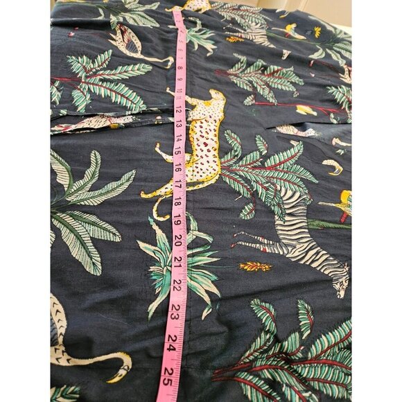 Just Darving Jungly Kaftan Dress Navy Exotic Animal Print & Palm Leaves One Size - Picture 13 of 15